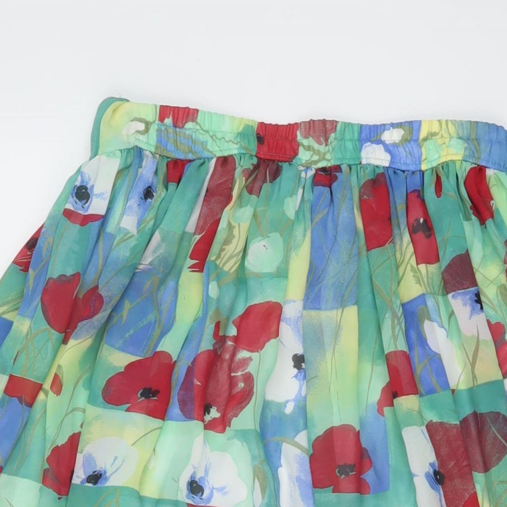 LUCIA Womens Multicoloured Floral Polyester Pleated Skirt Size 12