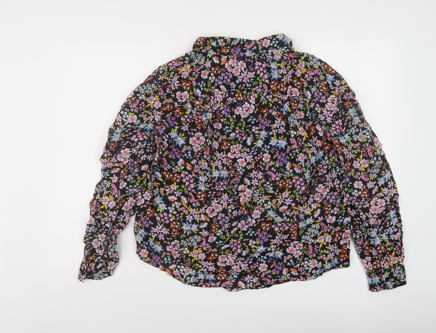 Marks and Spencer Womens Multicoloured Floral Viscose Basic Blouse Size 8 Collared