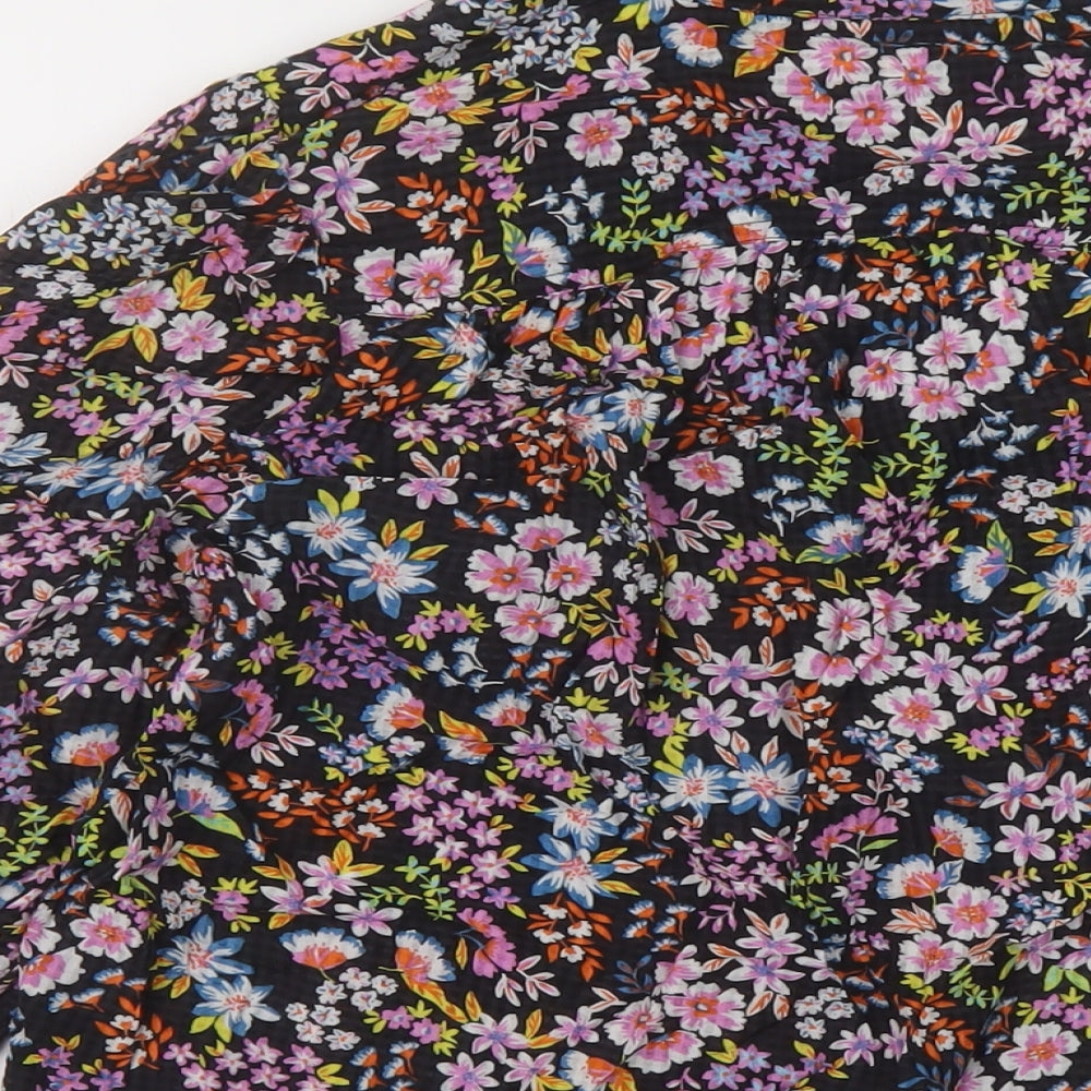 Marks and Spencer Womens Multicoloured Floral Viscose Basic Blouse Size 8 Collared