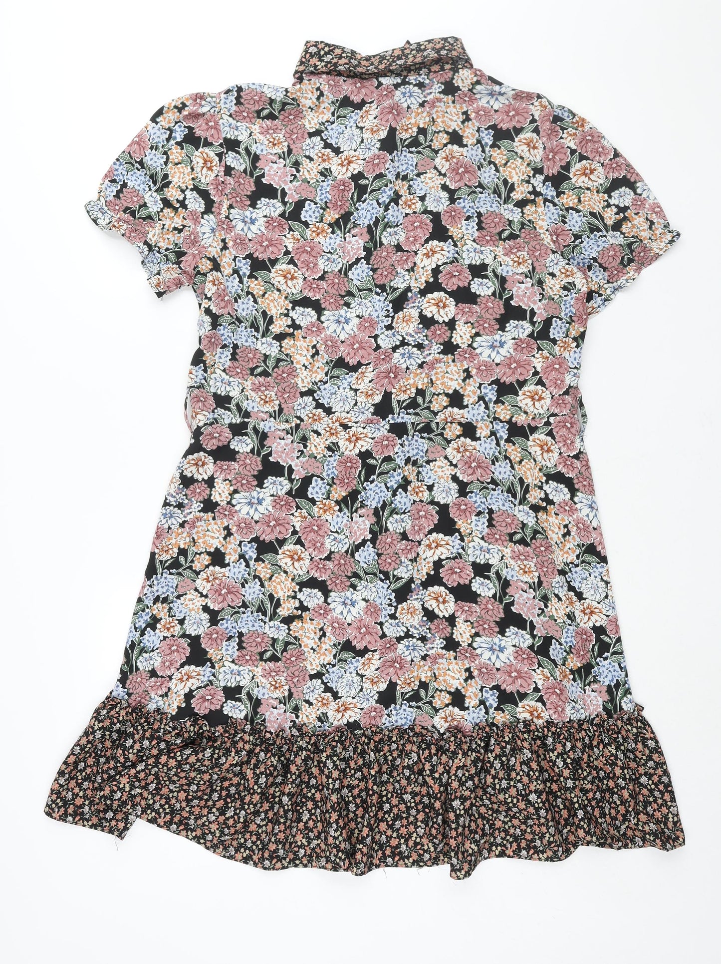 Stella Morgan Womens Multicoloured Floral Polyester Shift Size 12 Collared Button - Frill