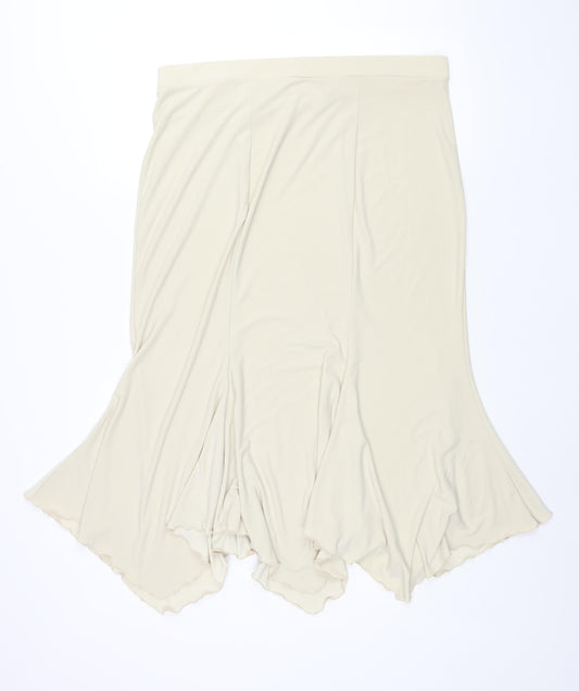Stephen Womens Beige Polyester Trumpet Skirt Size 2XL - Asymmetric Hem