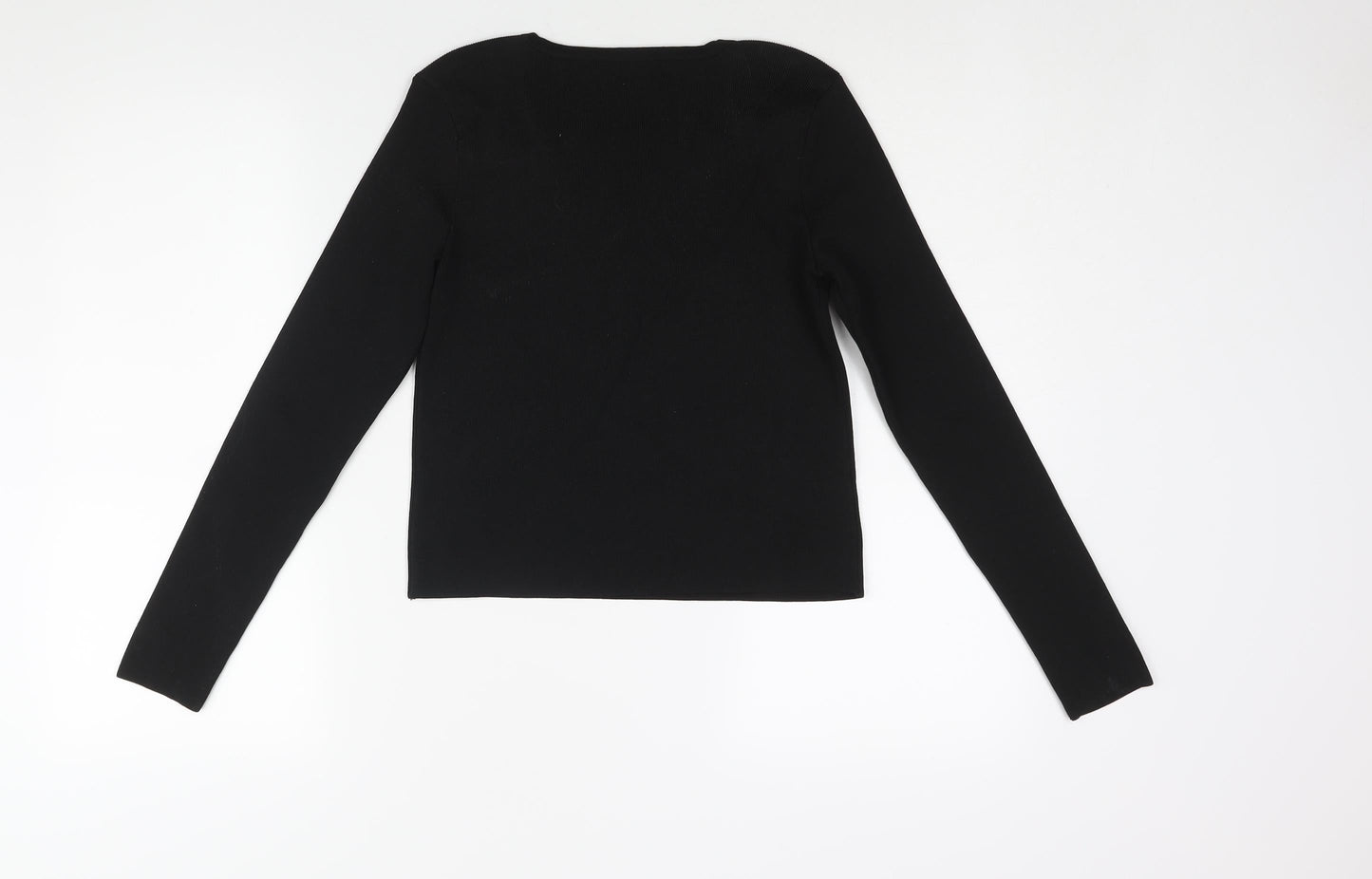 Mango Womens Black Polyester Basic Blouse Size S Square Neck - Button Detail
