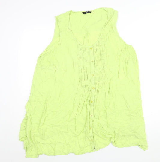 Arcadia Womens Green Viscose Camisole Blouse Size 28 Scoop Neck