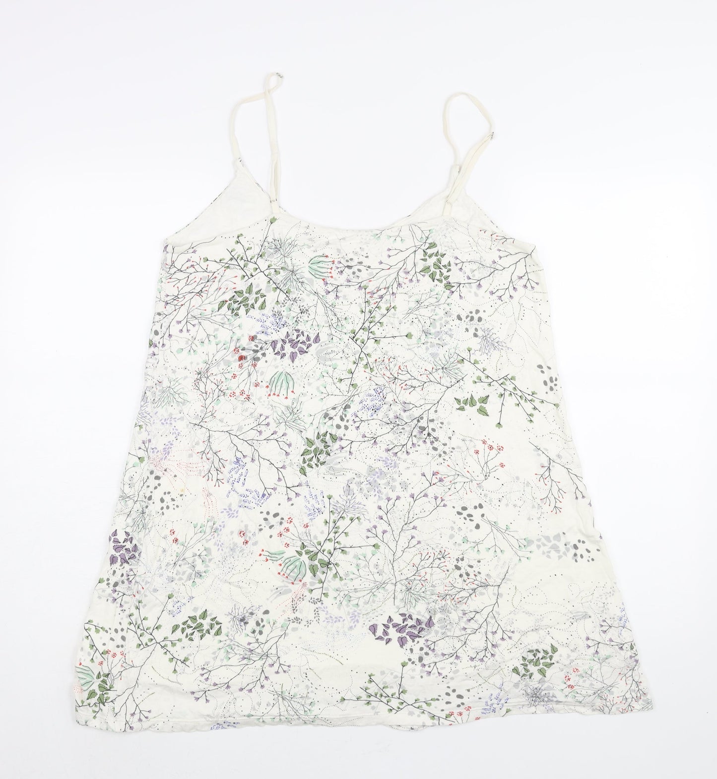 H&M Womens White Geometric Viscose Mini Size M Scoop Neck Pullover