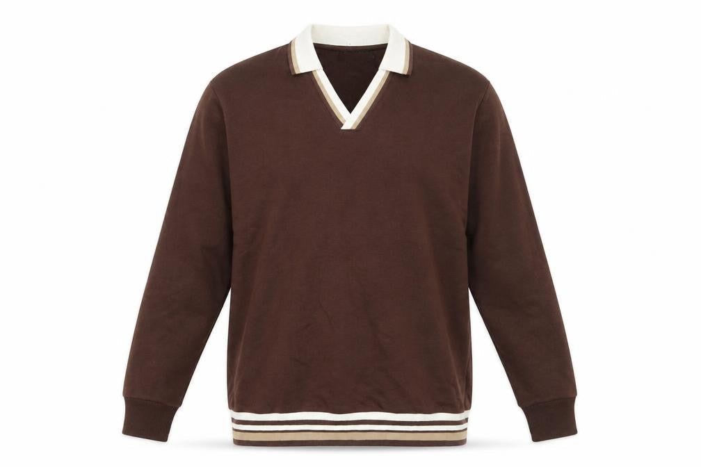 Front view of ASOS men’s brown cotton pullover sweatshirt, size S