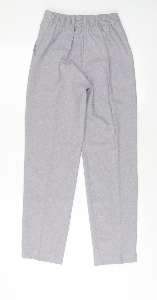 Emma Collection Womens Blue Polyester Trousers Size 8 L28 in Regular
