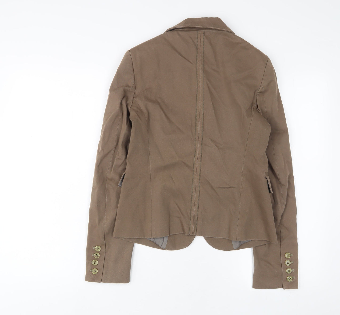 Picci Morra Womens Brown Jacket Blazer Size 12 Button
