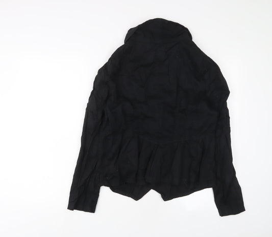 Dorothy Perkins Womens Black Biker Jacket Size 16 Button