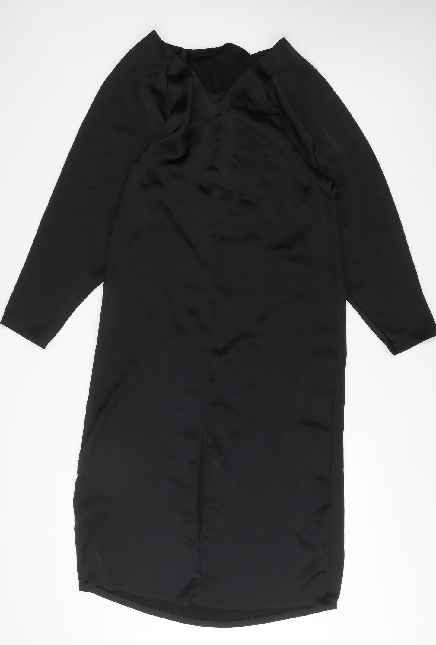 H&M Womens Black Polyester Sheath Size S V-Neck Pullover