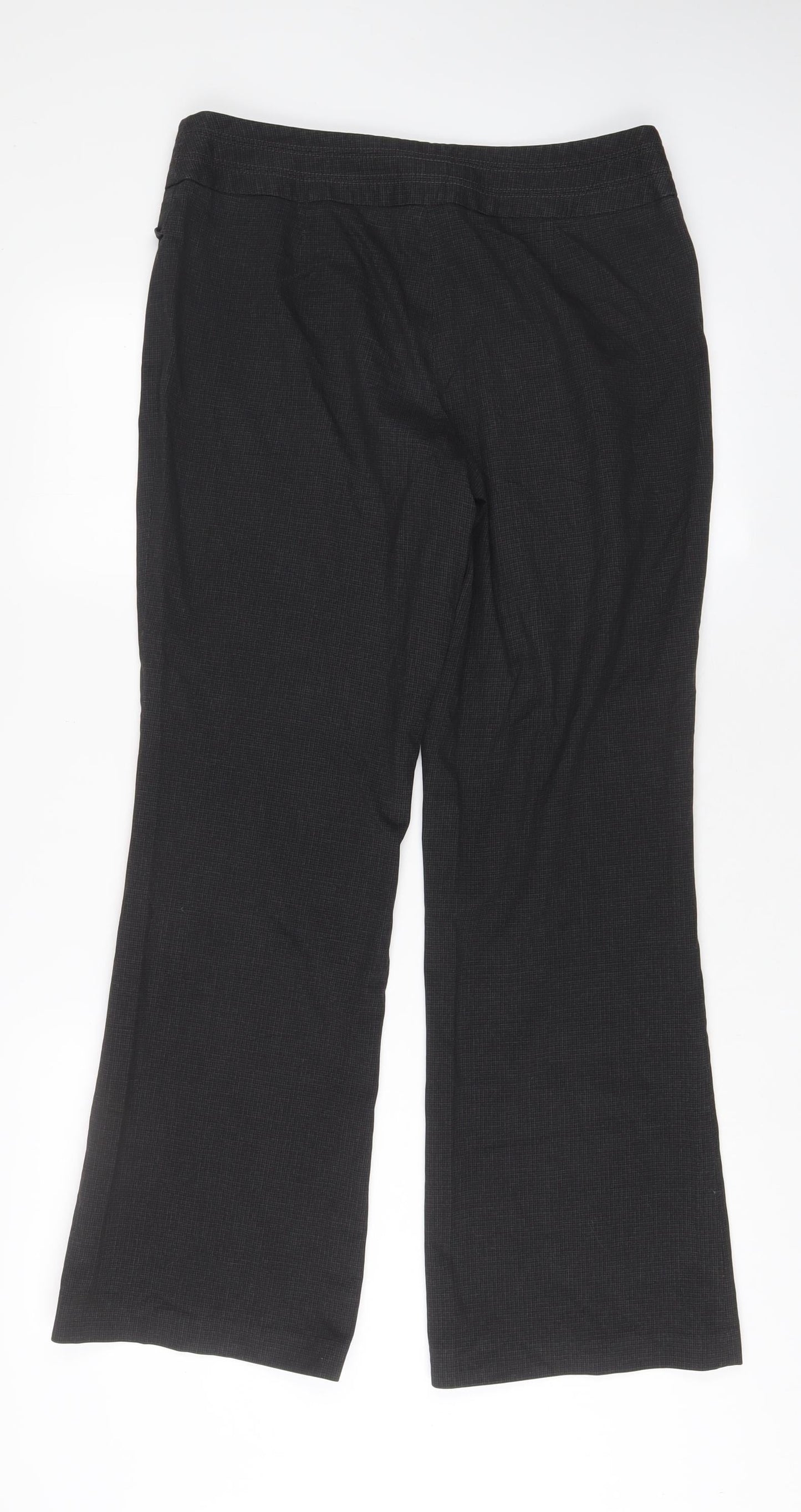 Marks and Spencer Womens Grey Polyester Trousers Size 12 L30 in Regular Zip