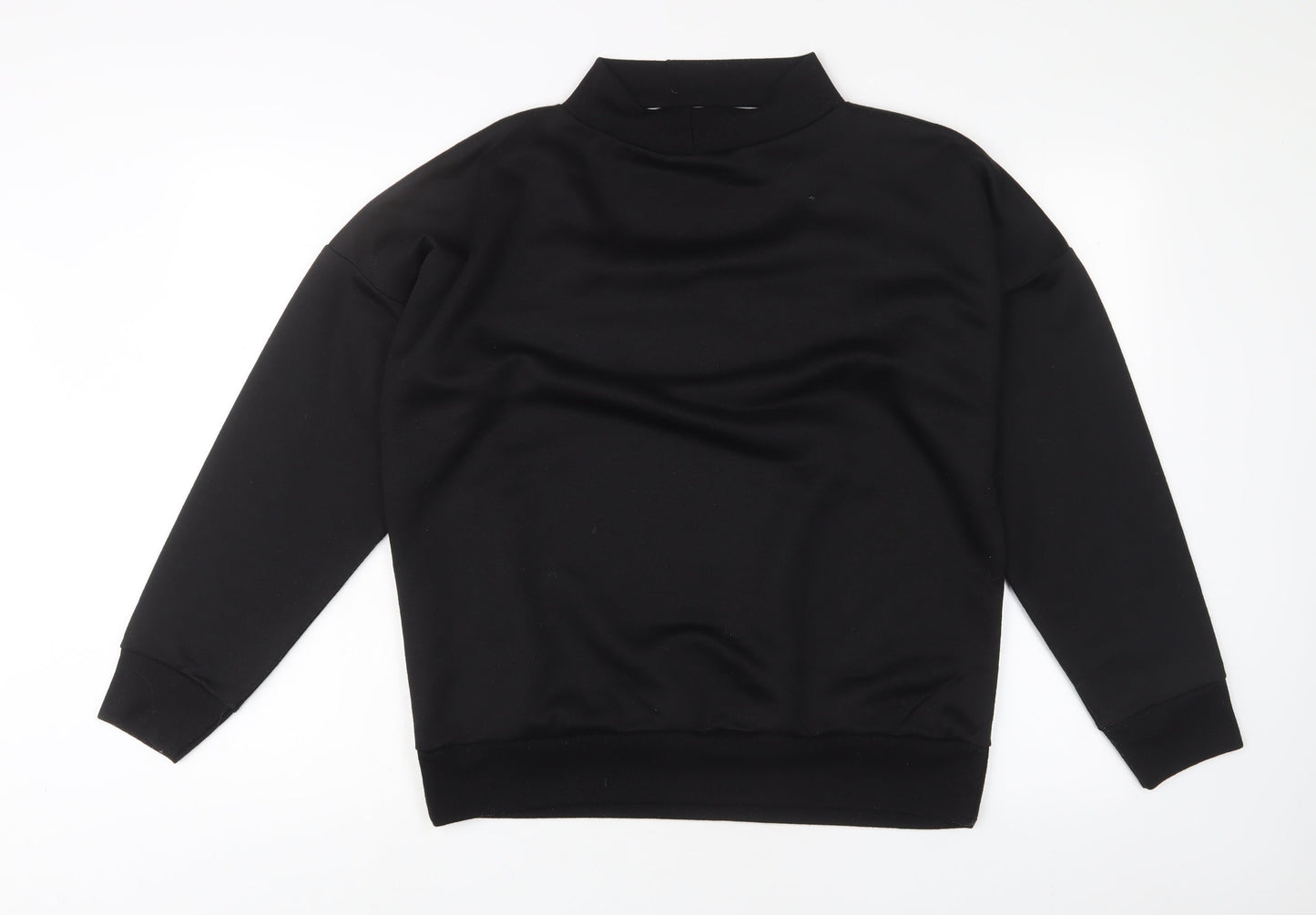 Boohoo Womens Black Polyester Pullover Sweatshirt Size 14 Pullover - Keyhole neck