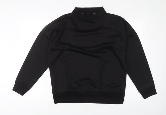 Boohoo Womens Black Polyester Pullover Sweatshirt Size 14 Pullover - Keyhole neck
