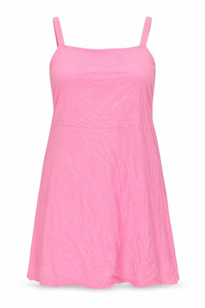 Marks and Spencer Womens Pink Linen A-Line Size 20 Square Neck Zip