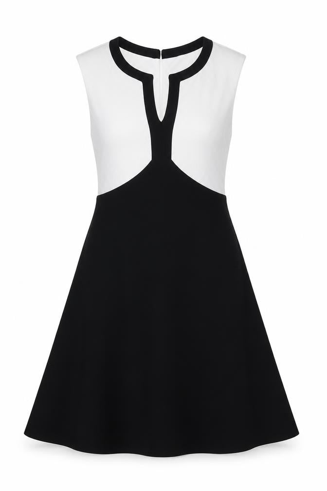 Front view of Principles women’s black polyester a-line, size UK 8, sweetheart