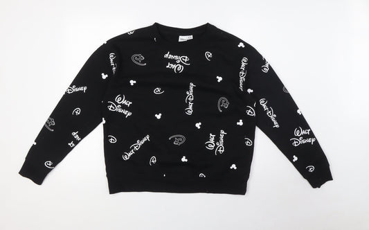 Disney Womens Black Polyester Pullover Sweatshirt Size S