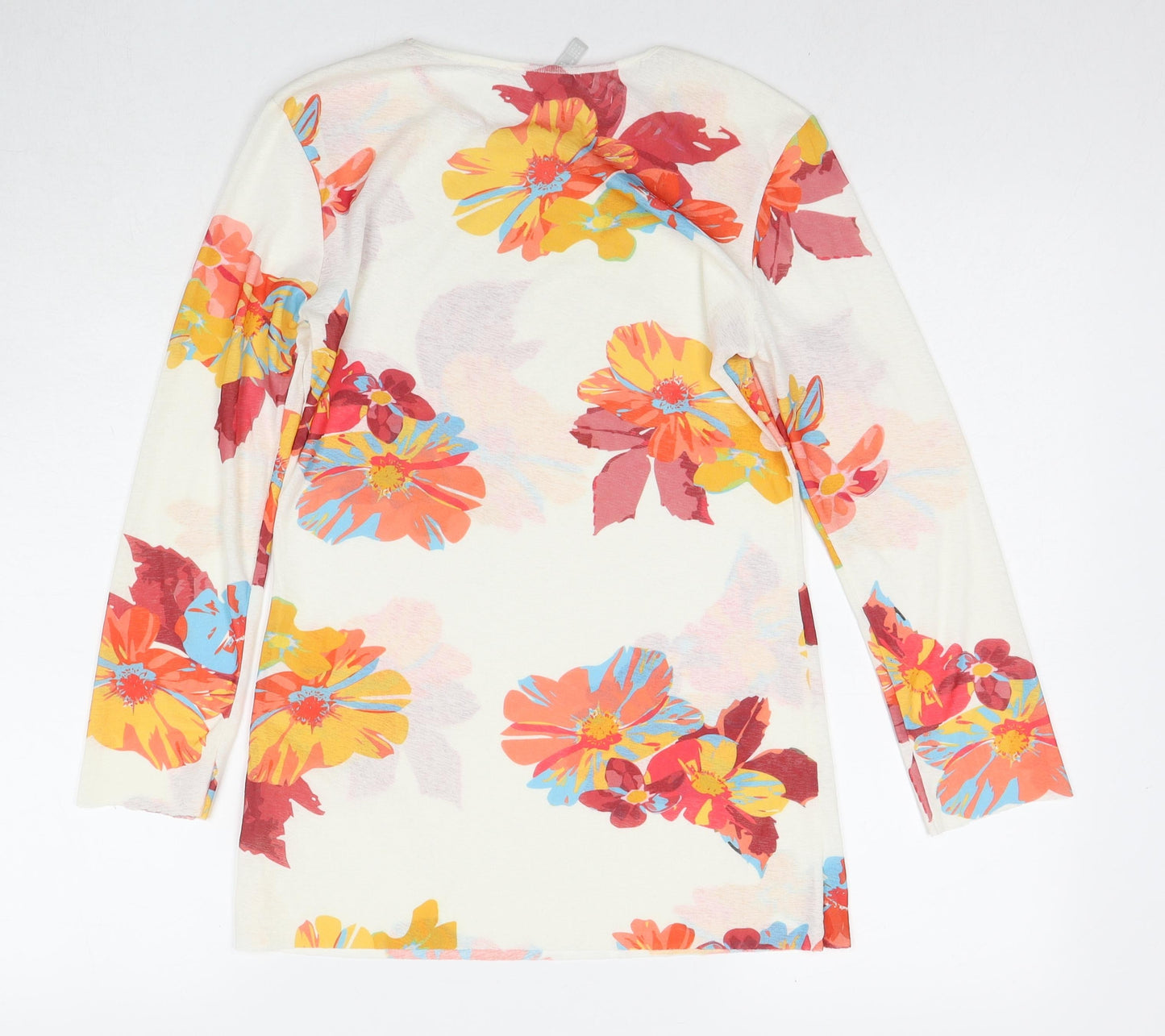 Zara Womens Multicoloured Floral Polyester Tunic Blouse Size M Round Neck