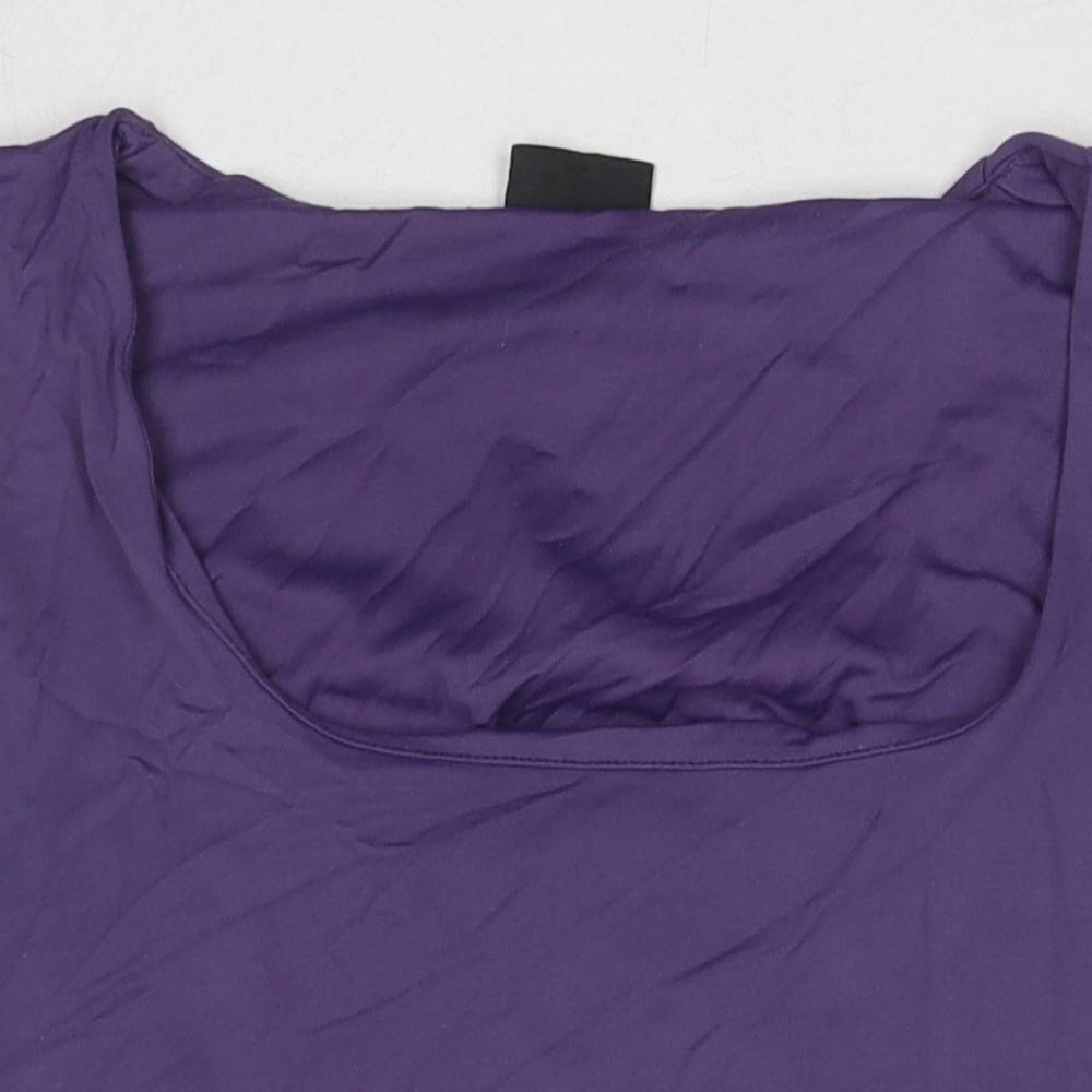Loge Womens Purple Polyamide Basic Tank Size 14 Round Neck