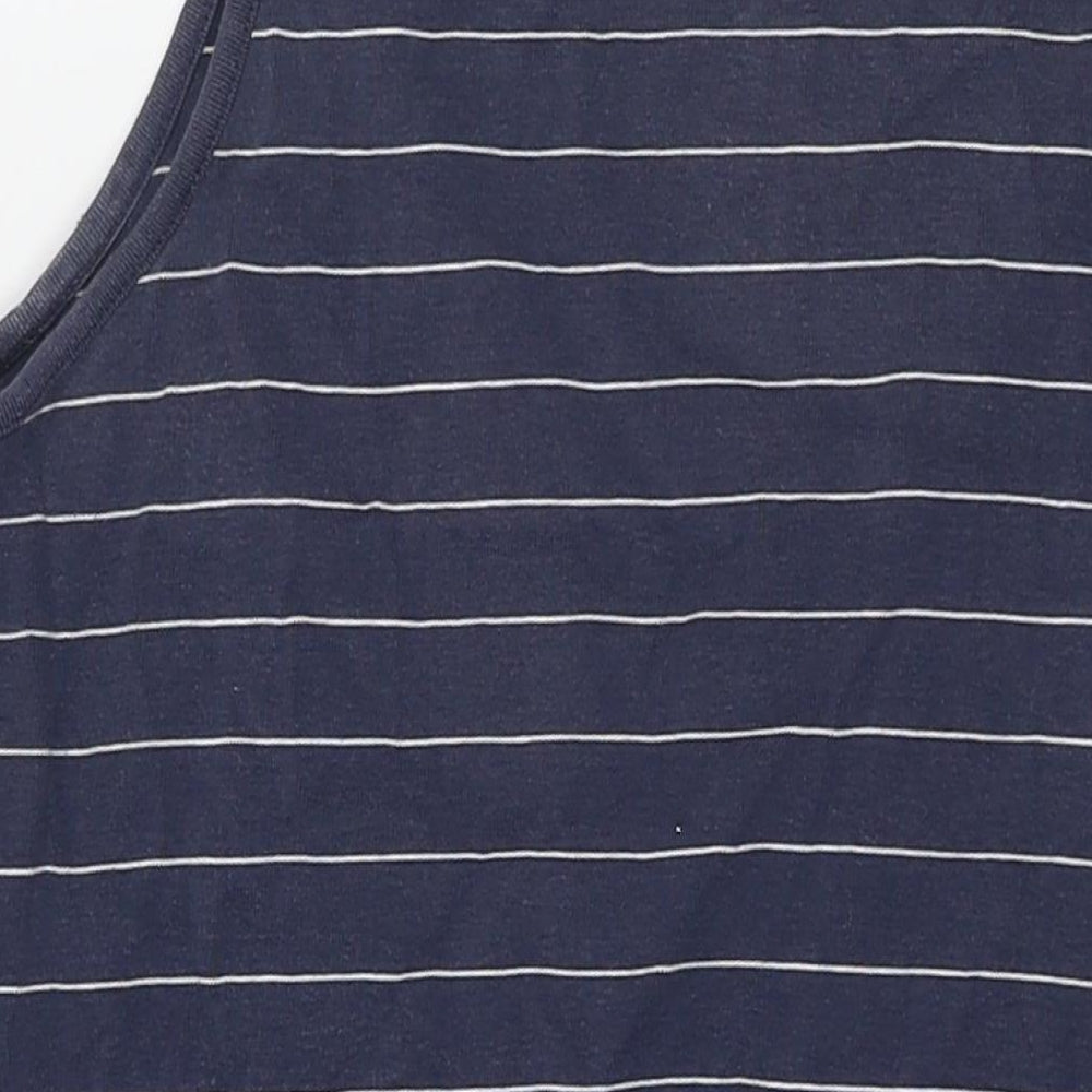 Racing Green Womens Blue Striped Cotton Tank Dress Size 18 Round Neck Pullover