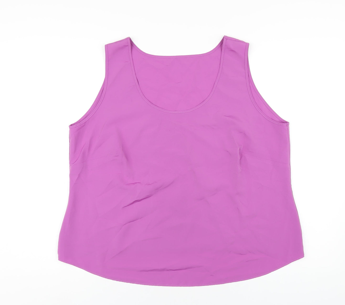 Marks and Spencer Womens Purple Polyester Basic Tank Size 20 Round Neck