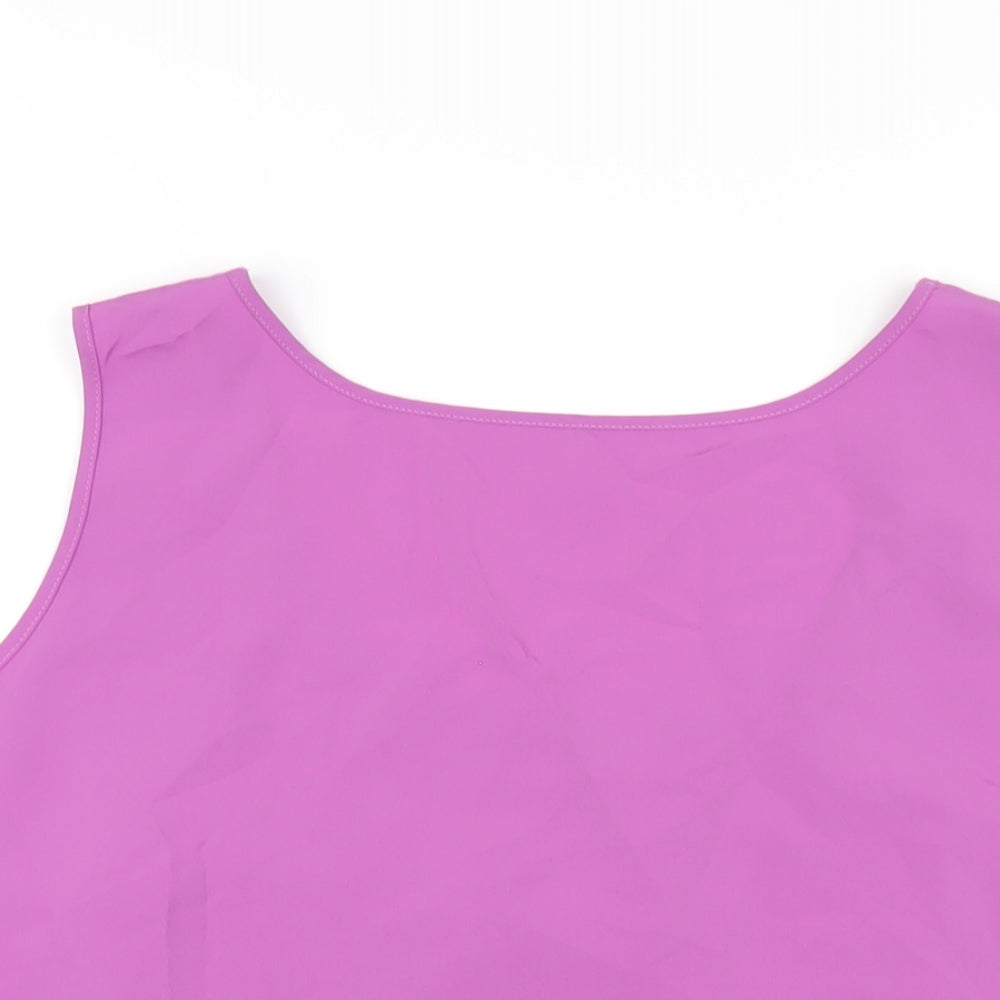 Marks and Spencer Womens Purple Polyester Basic Tank Size 20 Round Neck