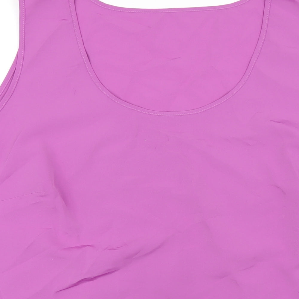 Marks and Spencer Womens Purple Polyester Basic Tank Size 20 Round Neck