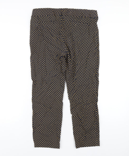 Adrienne Vittadini Womens Blue Polka Dot Viscose Capri Trousers Size 4 L25 in Regular