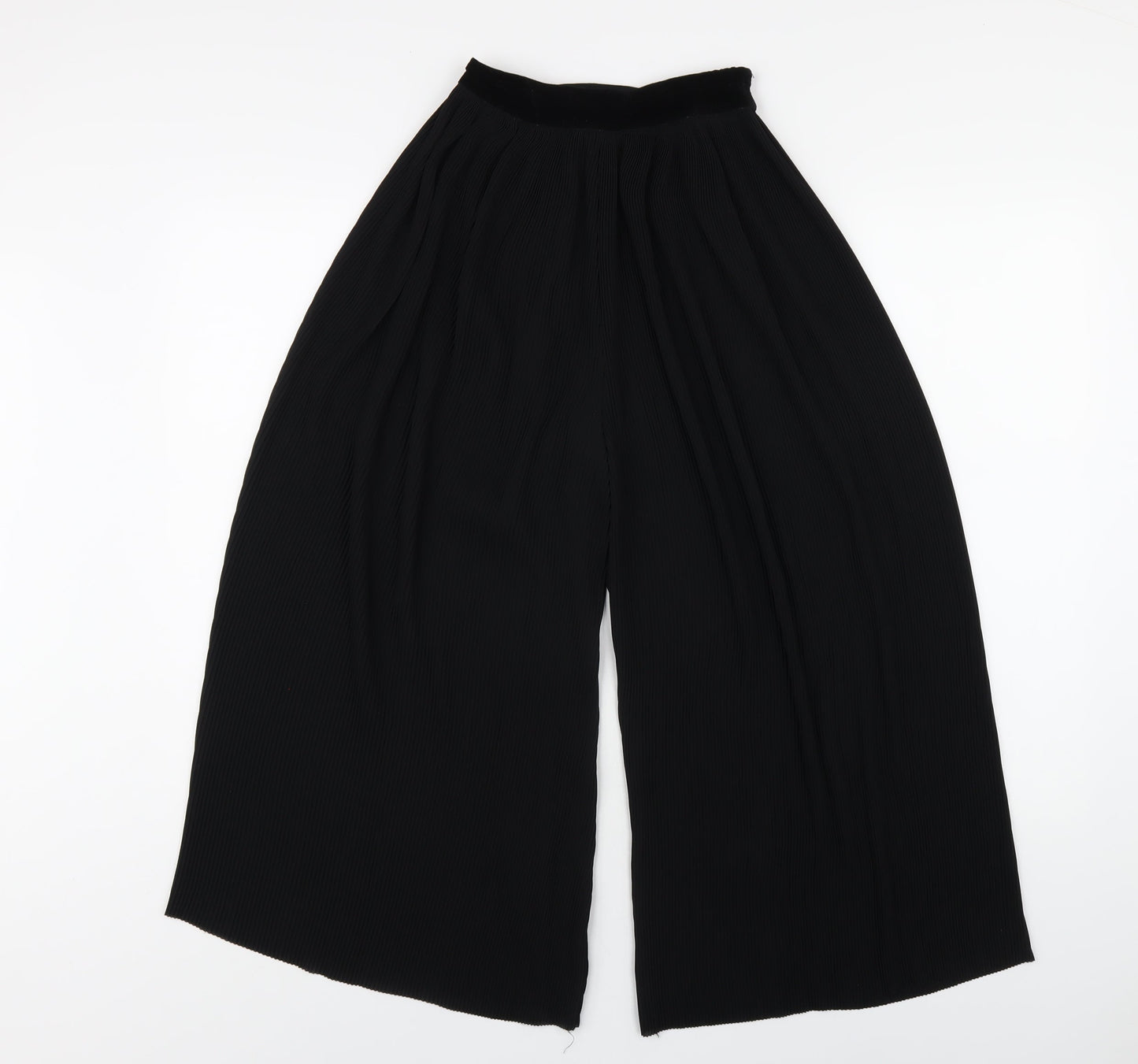 Zara Womens Black Polyester Capri Trousers Size XS L21 in Regular