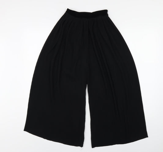 Zara Womens Black Polyester Capri Trousers Size XS L21 in Regular