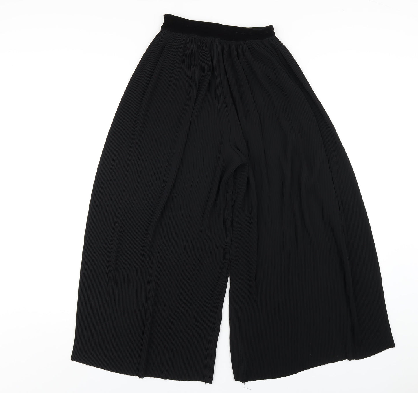 Zara Womens Black Polyester Capri Trousers Size XS L21 in Regular
