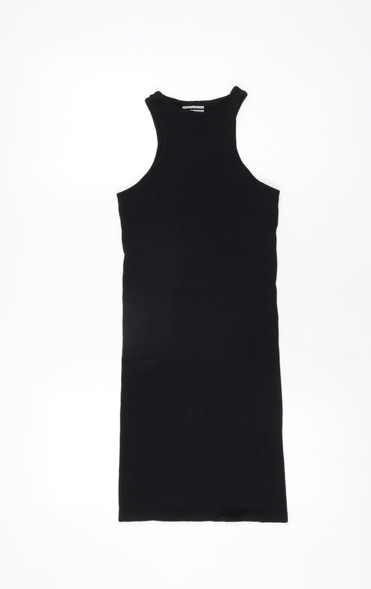 PRETTYLITTLETHING Womens Black Polyamide Mini Size S Round Neck Pullover