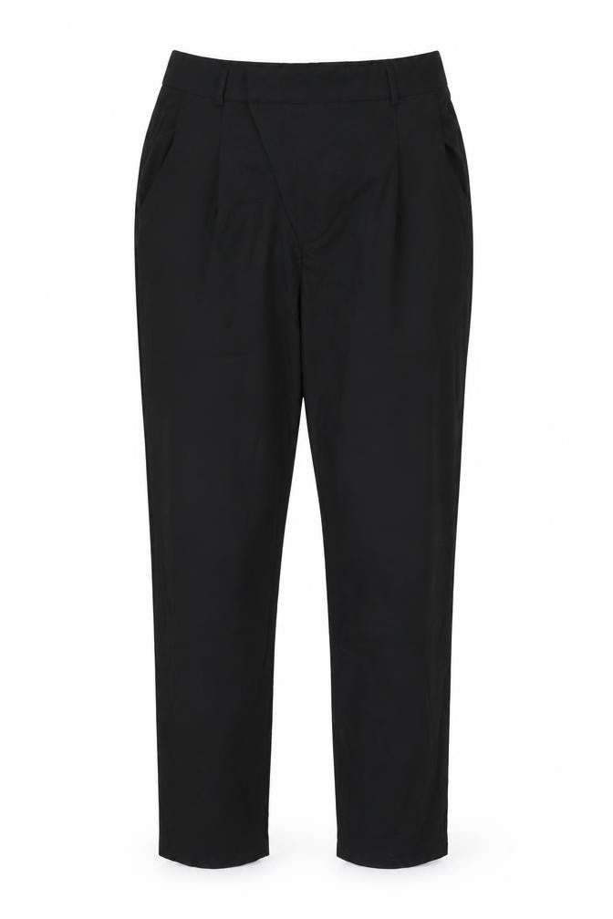 MissLook Womens Black Cotton Trousers Size L L30 in Regular Zip
