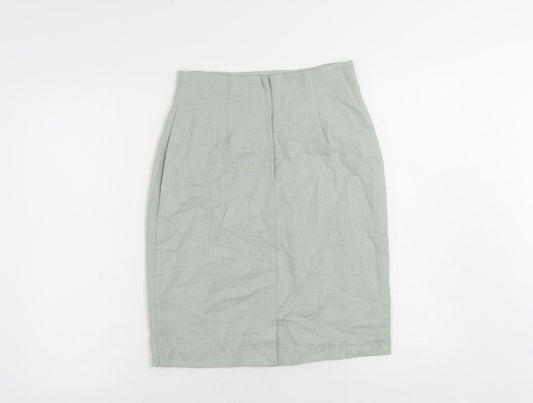 Atrium Womens Green Viscose Straight & Pencil Skirt Size 12 Zip