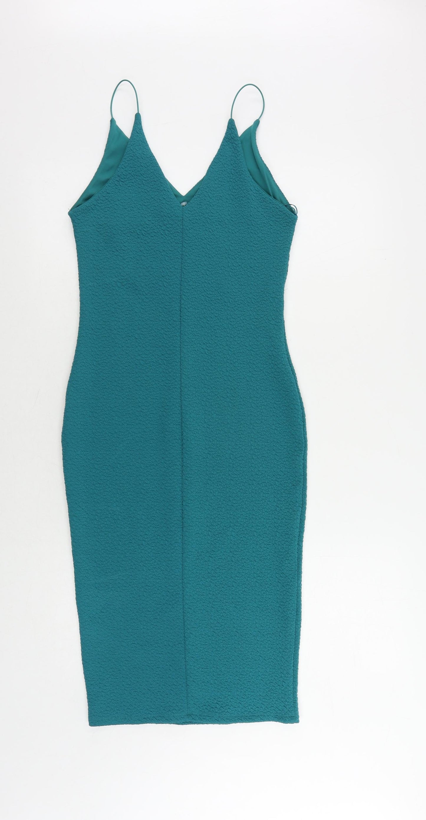 River Island Womens Green Polyester Pencil Dress Size 8 V-Neck Pullover