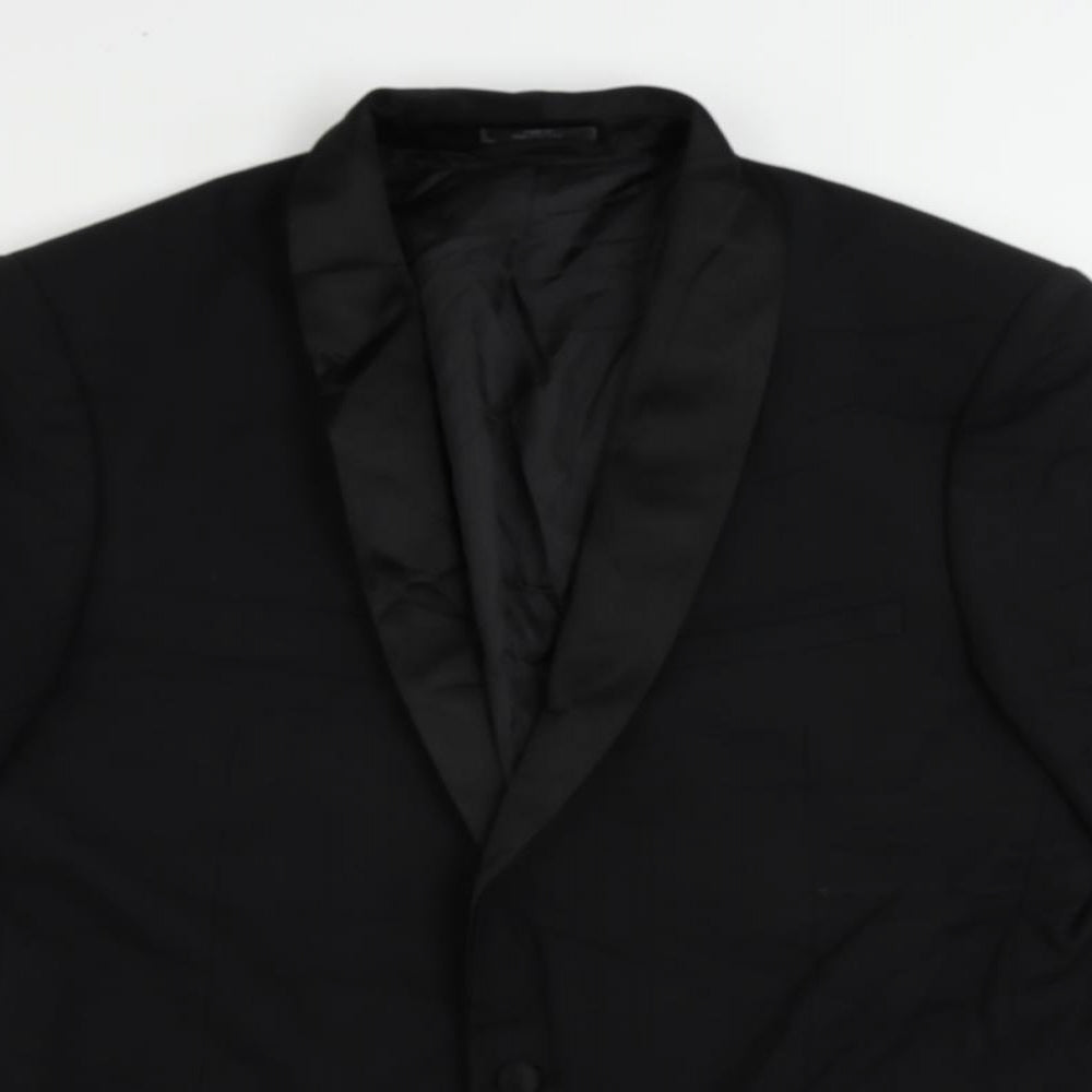 Marks and Spencer Mens Black Polyester Tuxedo Suit Jacket Size 44 Regular