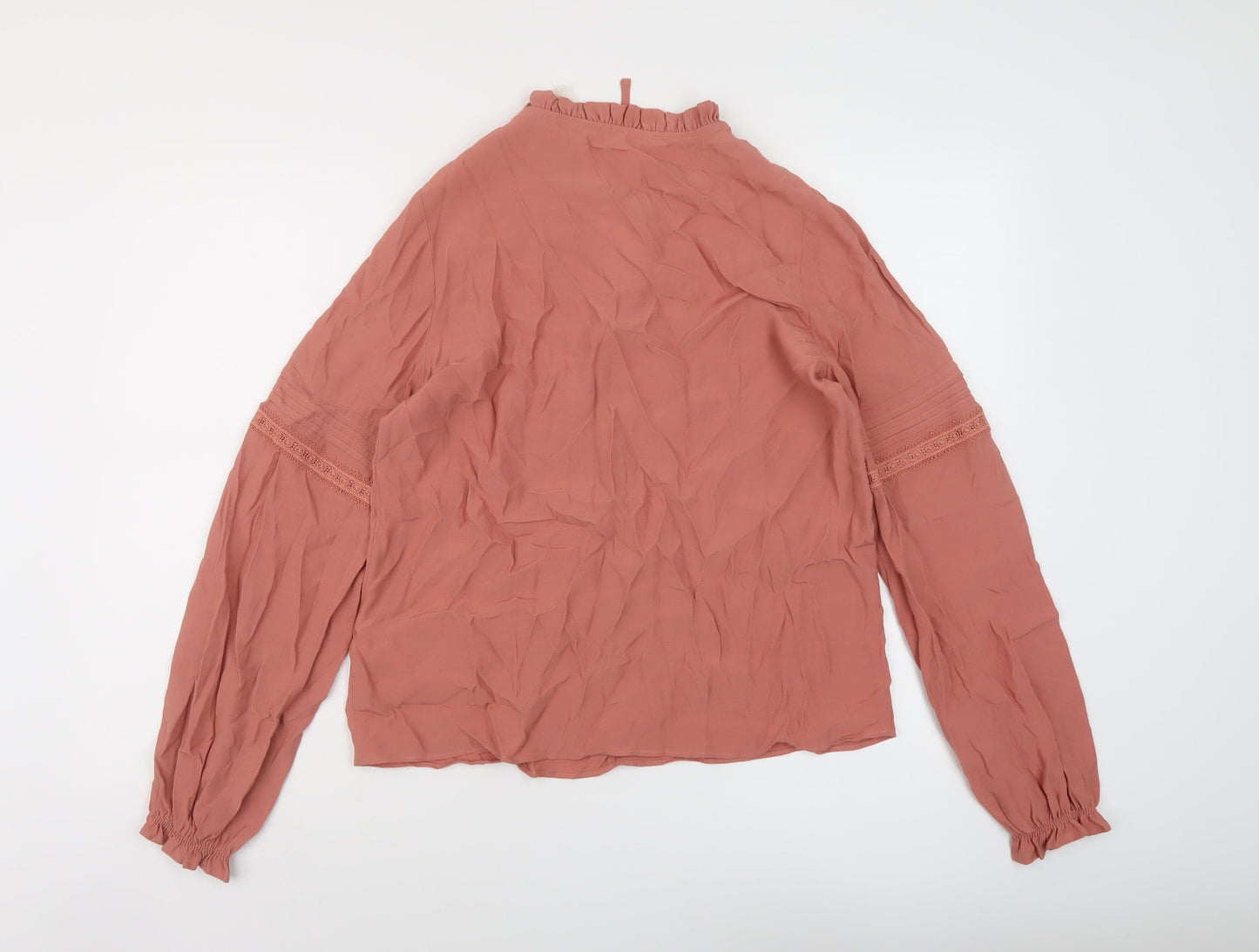 Per Una Womens Pink Viscose Basic Blouse Size 8 Mock Neck