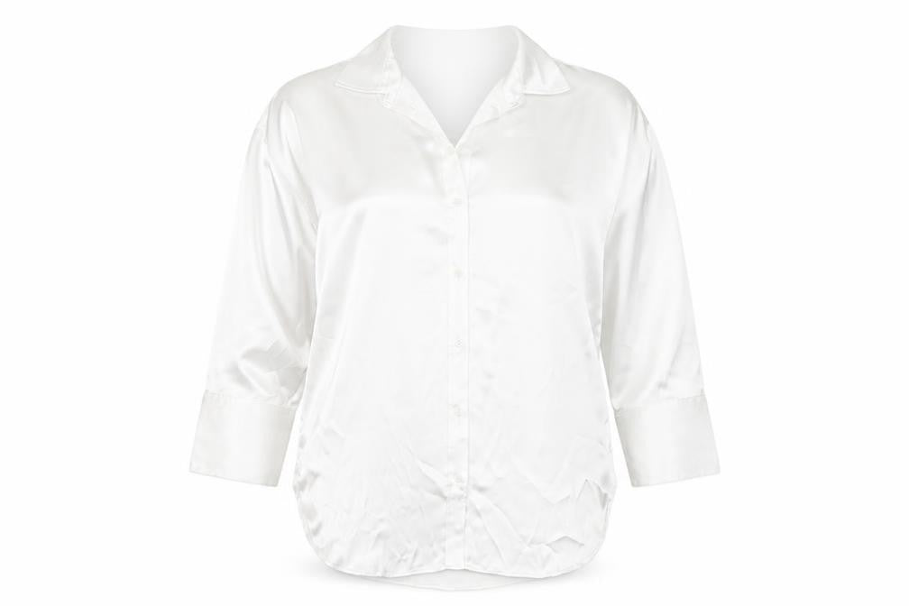 H&M Womens White Polyester Basic Blouse Size M Collared
