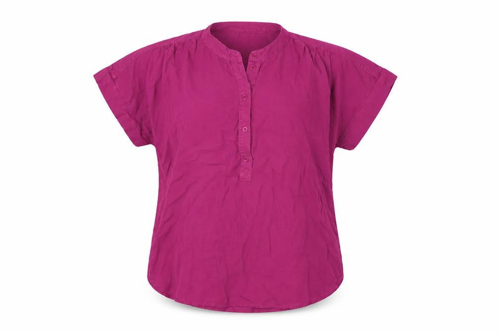 Celtic & Co Womens Purple Lyocell Basic Blouse Size 8 V-Neck
