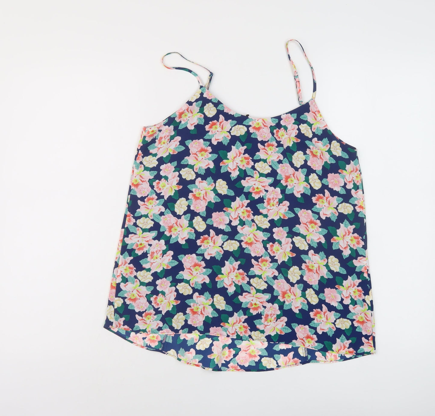 Oasis Womens Multicoloured Floral Polyester Basic Tank Size 8 Round Neck