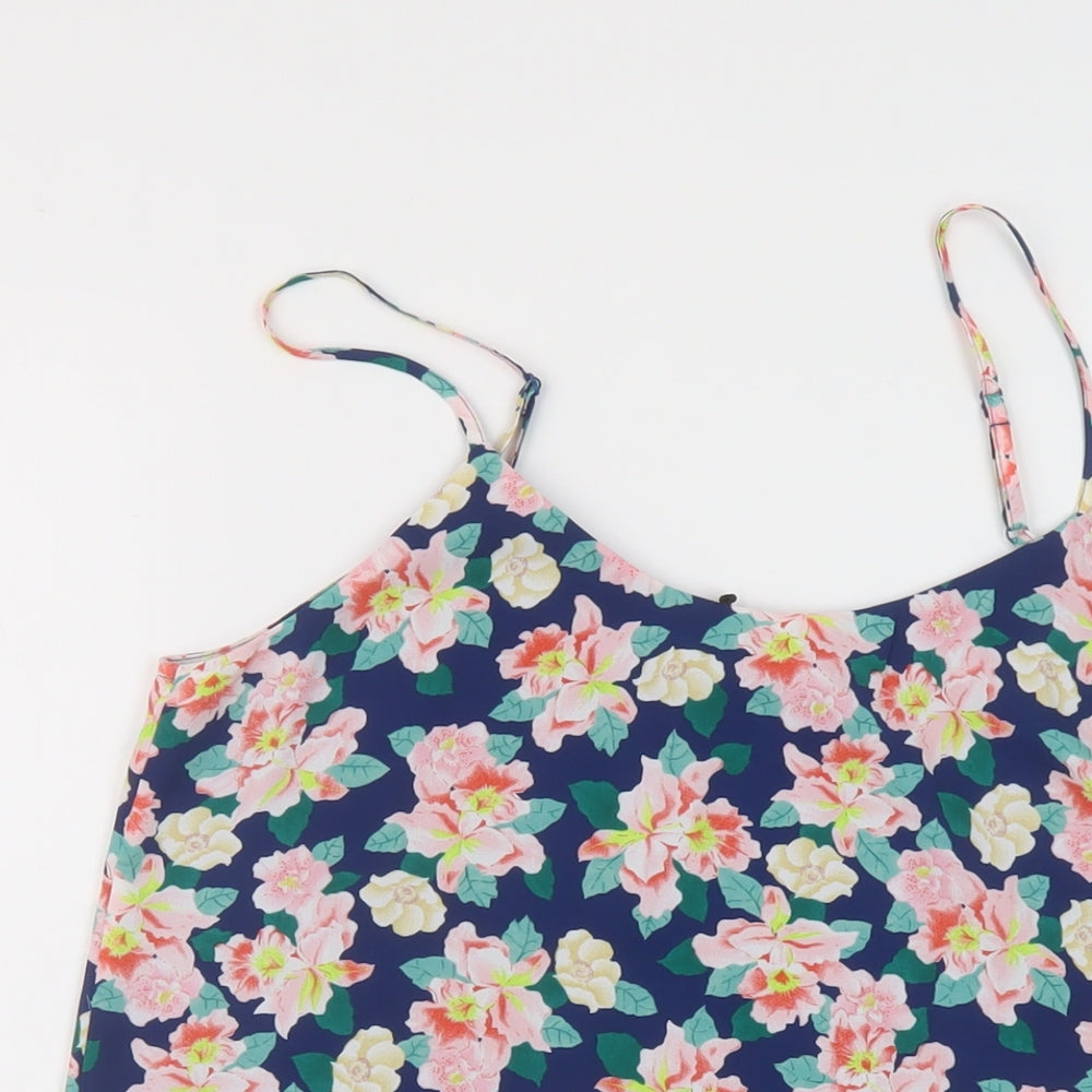 Oasis Womens Multicoloured Floral Polyester Basic Tank Size 8 Round Neck