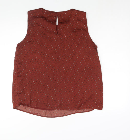 Kiabi Womens Brown Polyester Basic Blouse Size L Roll Neck