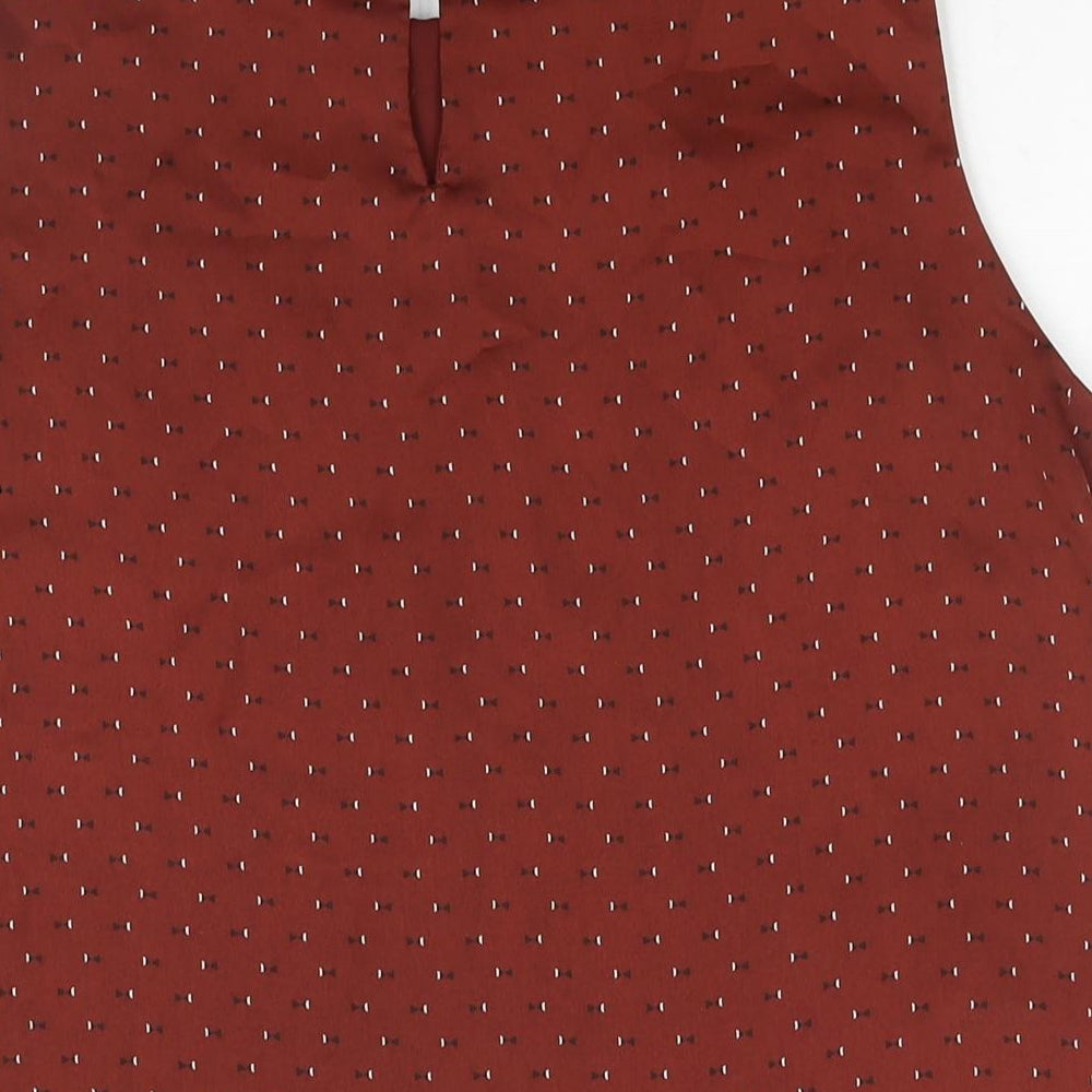 Kiabi Womens Brown Polyester Basic Blouse Size L Roll Neck