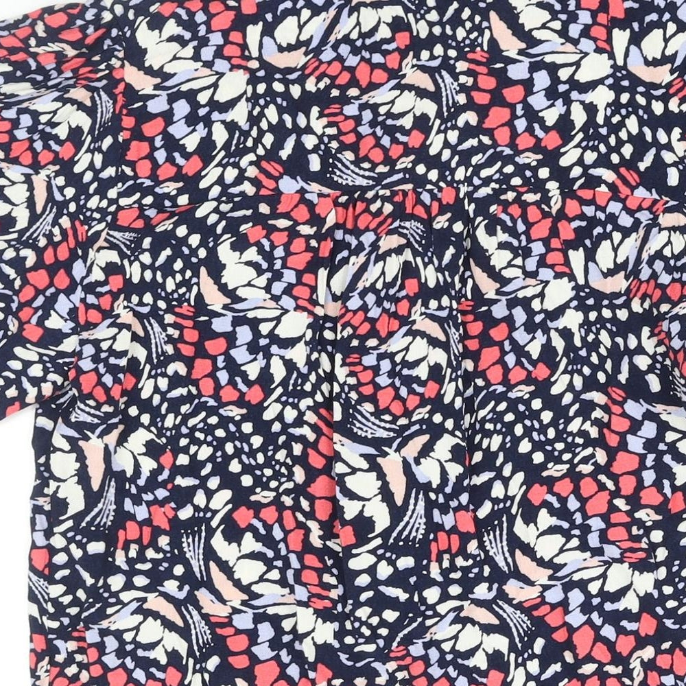 Marks and Spencer Womens Multicoloured Geometric Viscose Mini Size 6 V-Neck Tie - Keyhole Neck