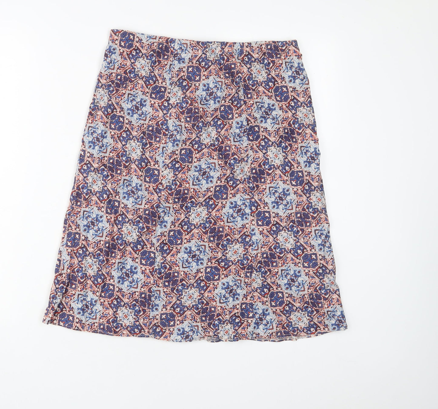 EWM Womens Multicoloured Fair Isle Linen A-Line Skirt Size 10