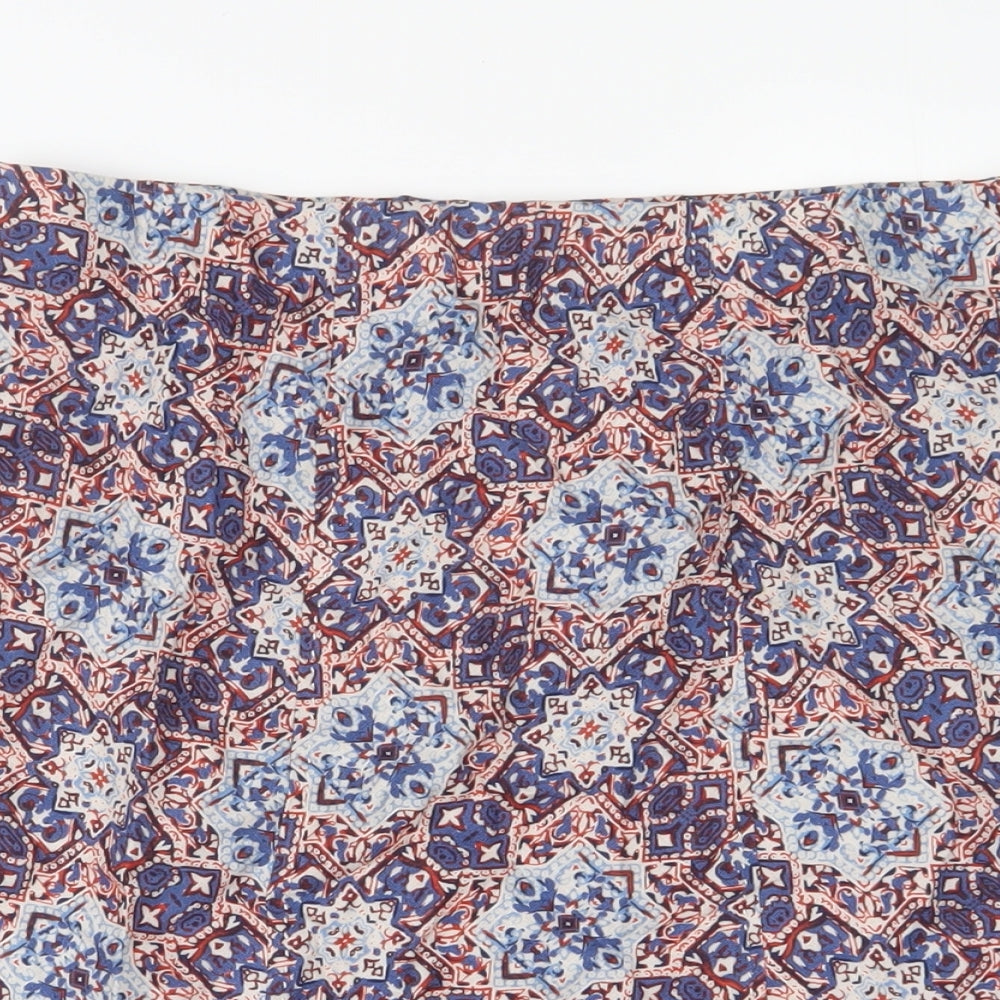 EWM Womens Multicoloured Fair Isle Linen A-Line Skirt Size 10