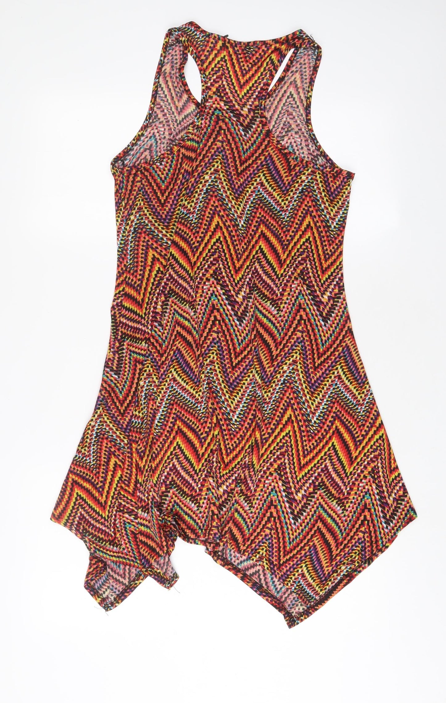 Indulgence Womens Multicoloured Geometric Polyester A-Line Size M Scoop Neck Pullover