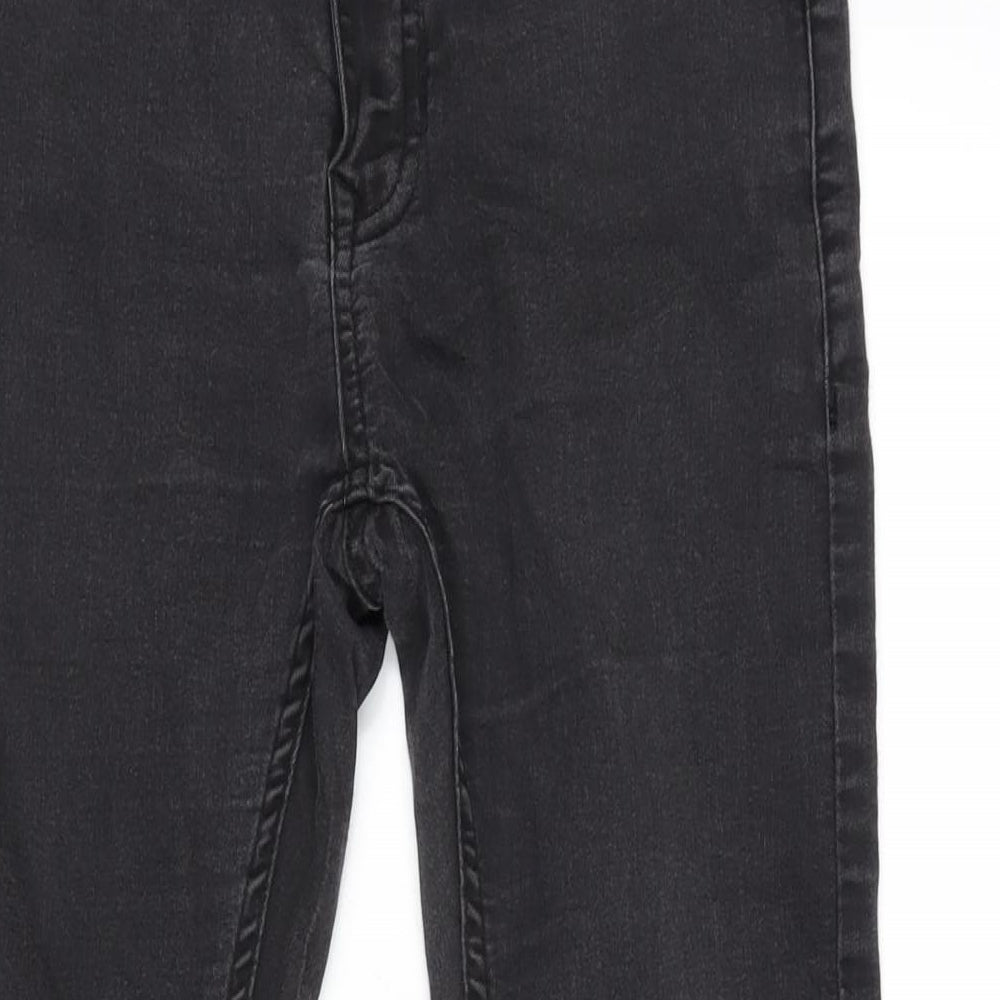 Topman Mens Grey Herringbone Cotton Blend Straight Jeans Size 32 in L27 in Regular Zip