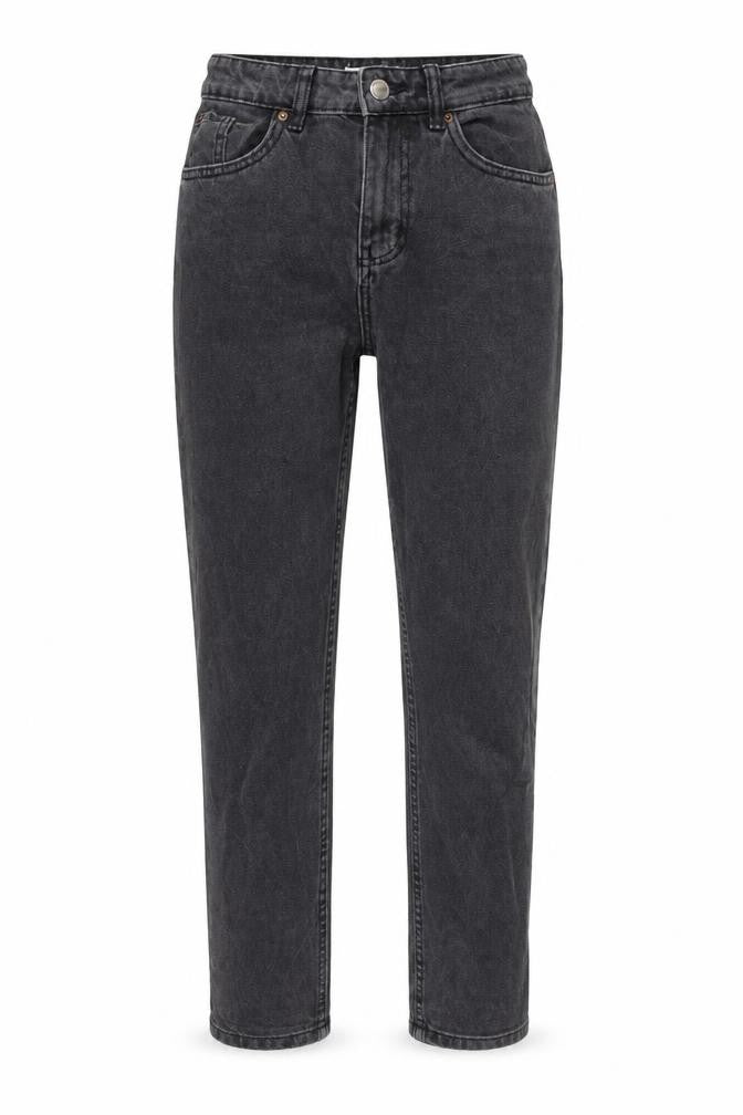 Front view of Denim & Co. women’s grey cotton straight jeans, size UK 6, 25-inch leg regular zip