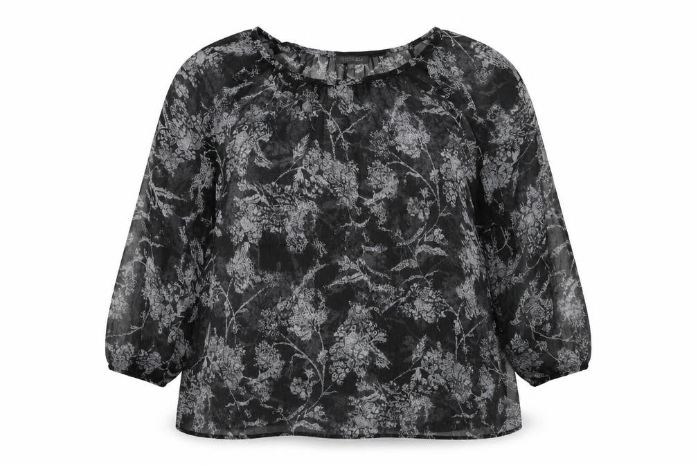 Womens UK Size 24 Addition Elle Grey Polyester Blouse