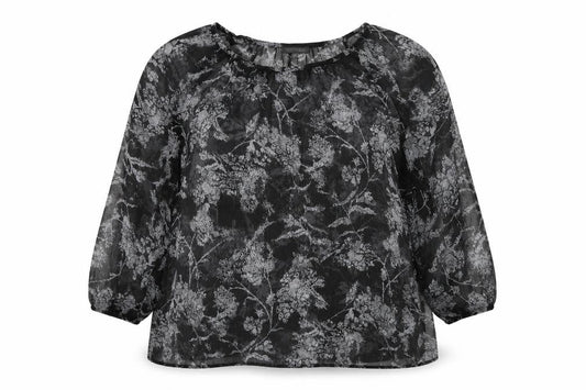 Womens UK Size 24 Addition Elle Grey Polyester Blouse