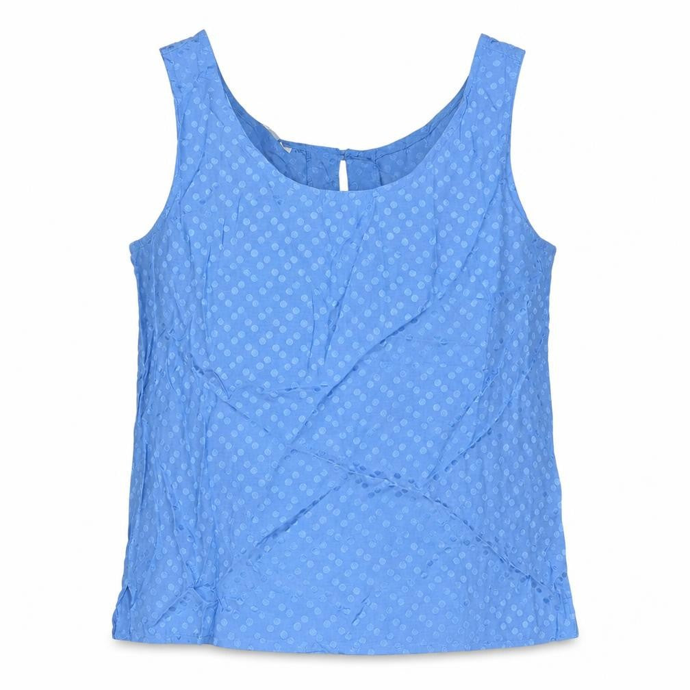 H&M Womens Blue Polka Dot Polyester Basic Tank Size S Round Neck